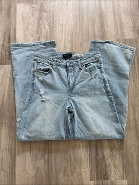 BCBGeneration Light Wash Flare Wide Leg Jeans